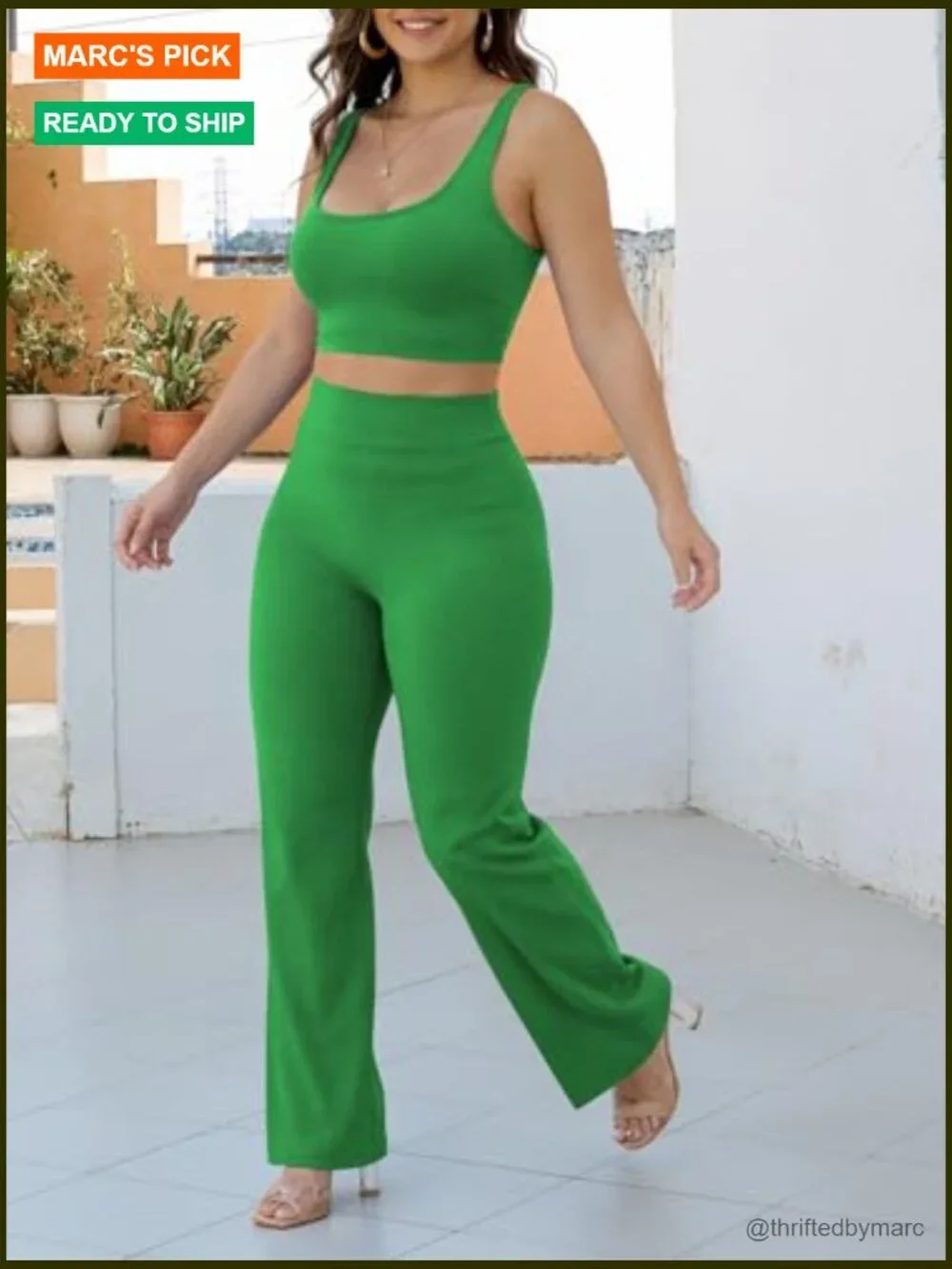 Women's Sleeveless Crop Tank Top & Jogger Pants Set - Comfy Matching Tracksuit